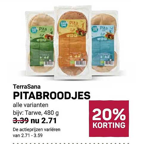 TerraSana PITABROODJES alle varianten