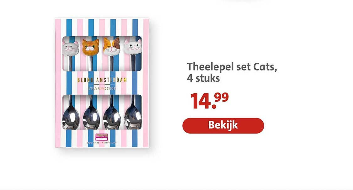 Theelepel set Cats, 4 stuks