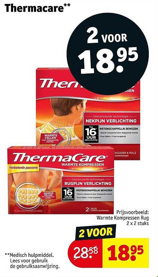Thermacare** 2 voor 18.95