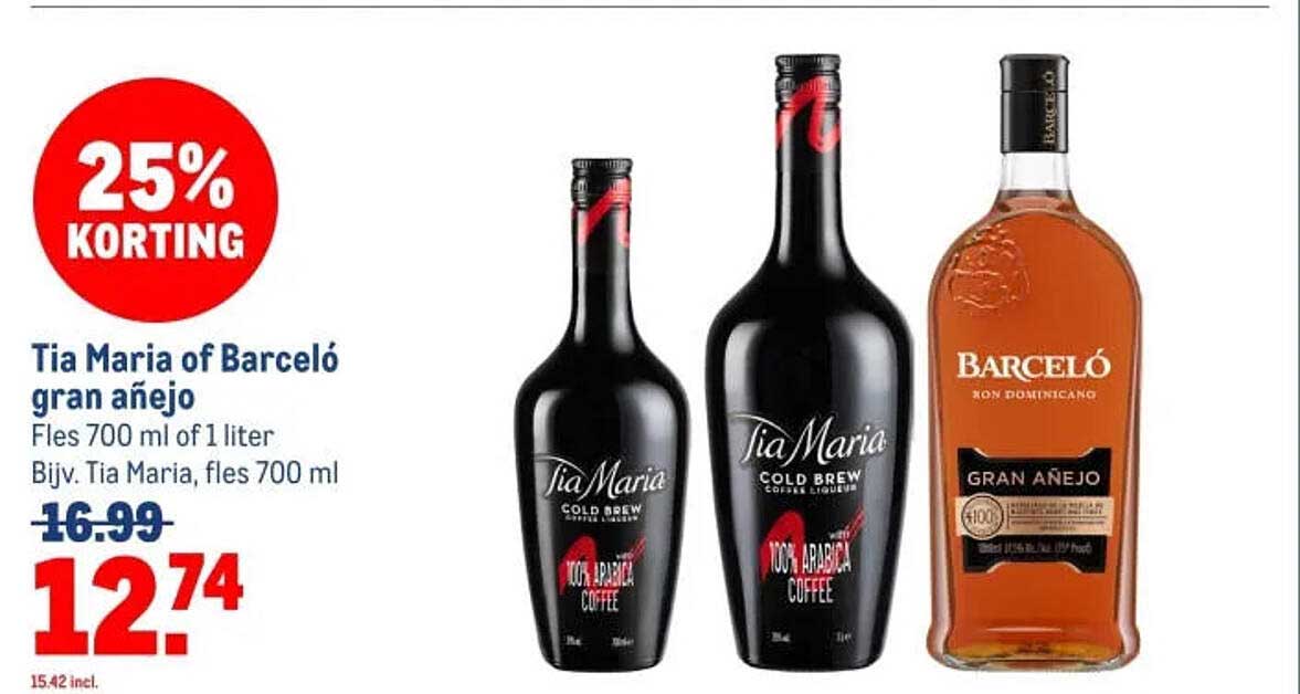 Tia Maria of Barceló gran añejo