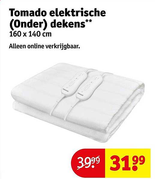 Tomado elektrische (Onder) dekens** 160 x 140 cm Alleen online verkrijgbaar.