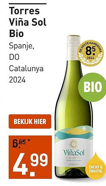 Torres Viña Sol Bio Spanje, DO Catalunya 2024
