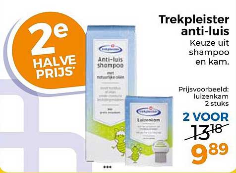 Trekpleister anti-luis Keuze uit shampoo en kam 2e halve prijs