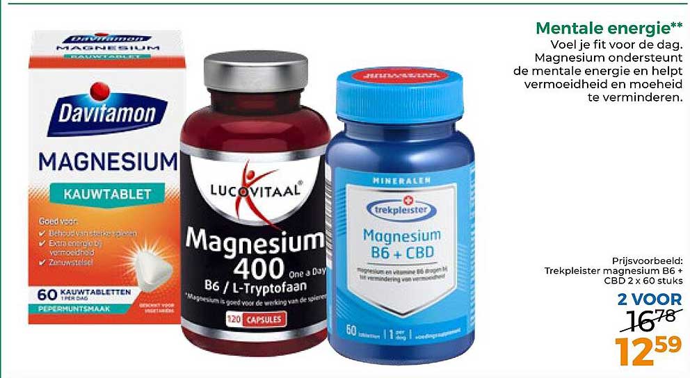 Trekpleister magnesium B6 + CBD 2 x 60
