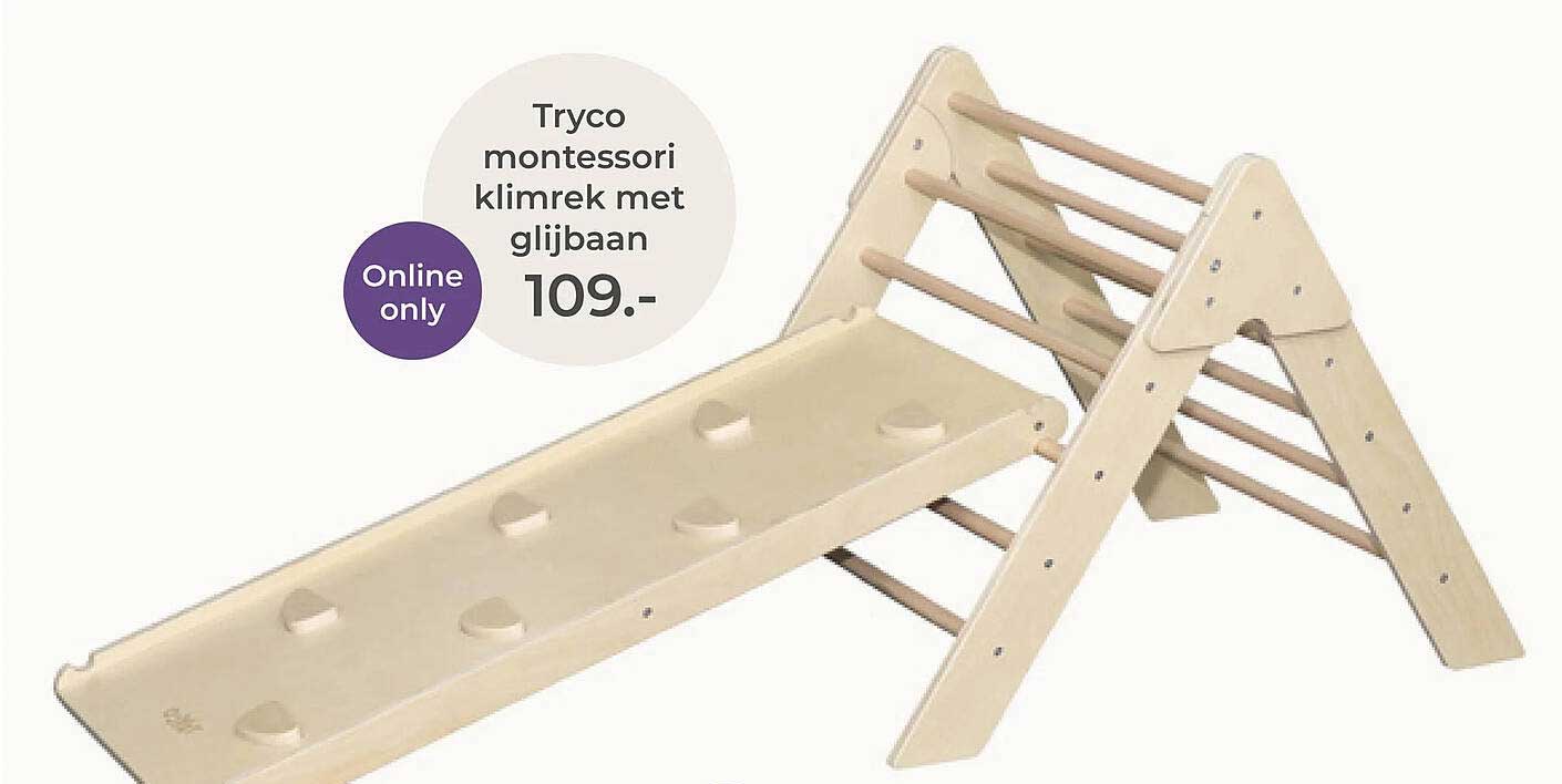 Tryco montessori klimrek met glijbaan Online only