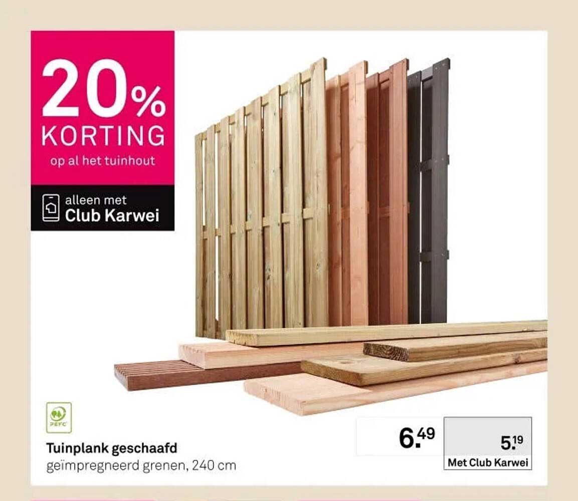 Tuinplank geschaafd geïmpregneerd grenen, 240 cm