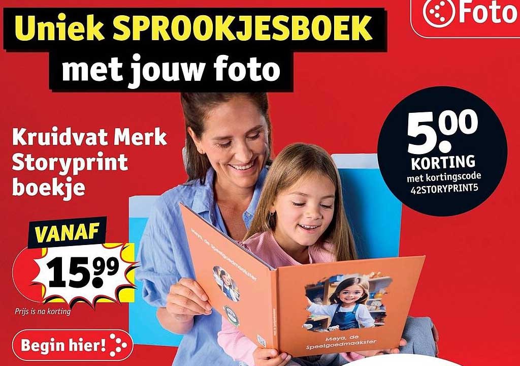 Uniek SPROOKJESBOEK met jouw foto Kruidvat Merk Storyprint boekje 5.00 KORTING