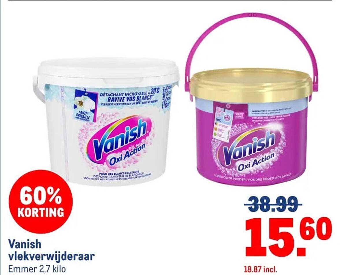 Vanish vlekverwijderaar Emmer 2,7 kilo 60% KORTING