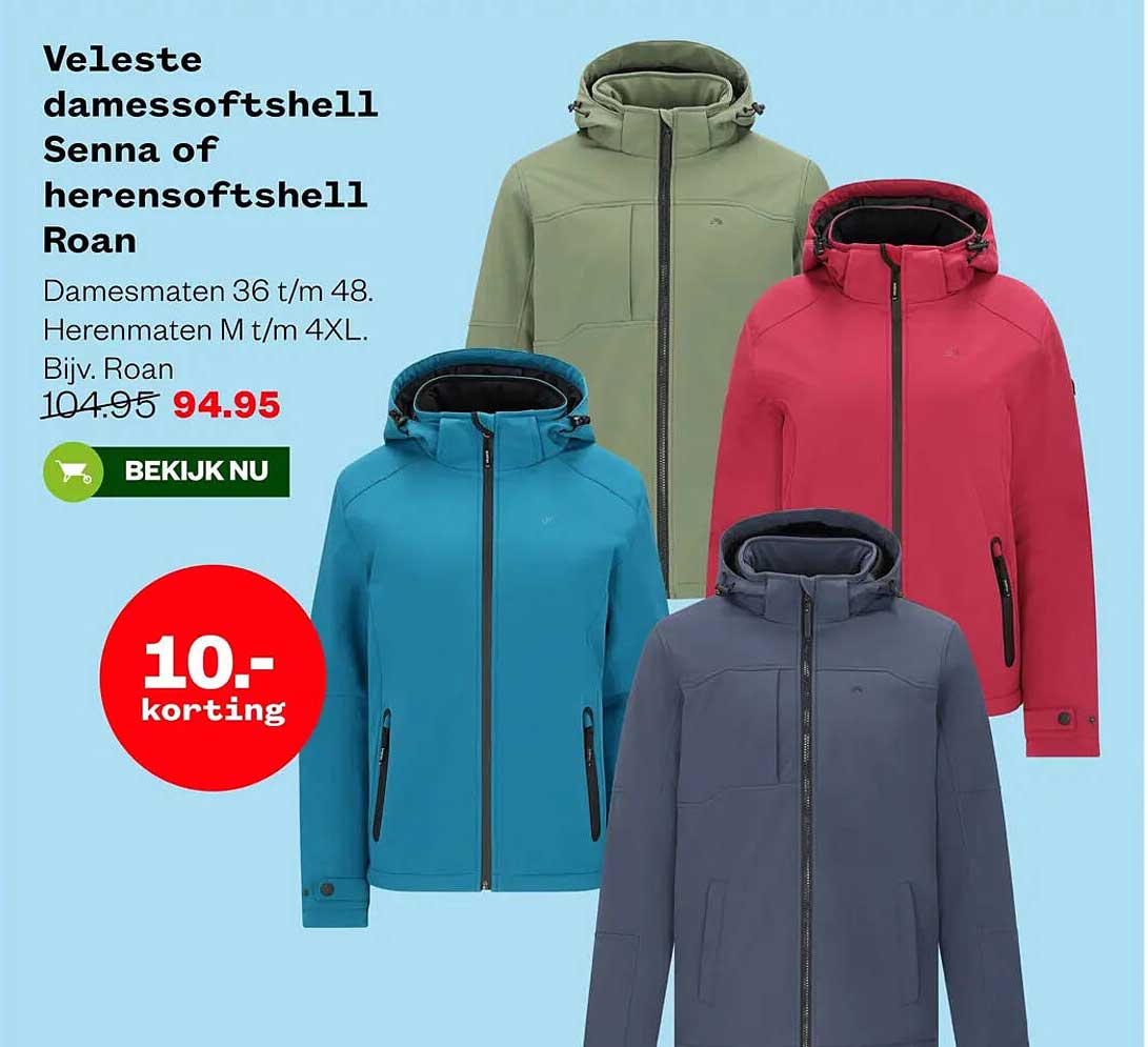 VeLeste damessoftshell Senna of herensoftshell Roan