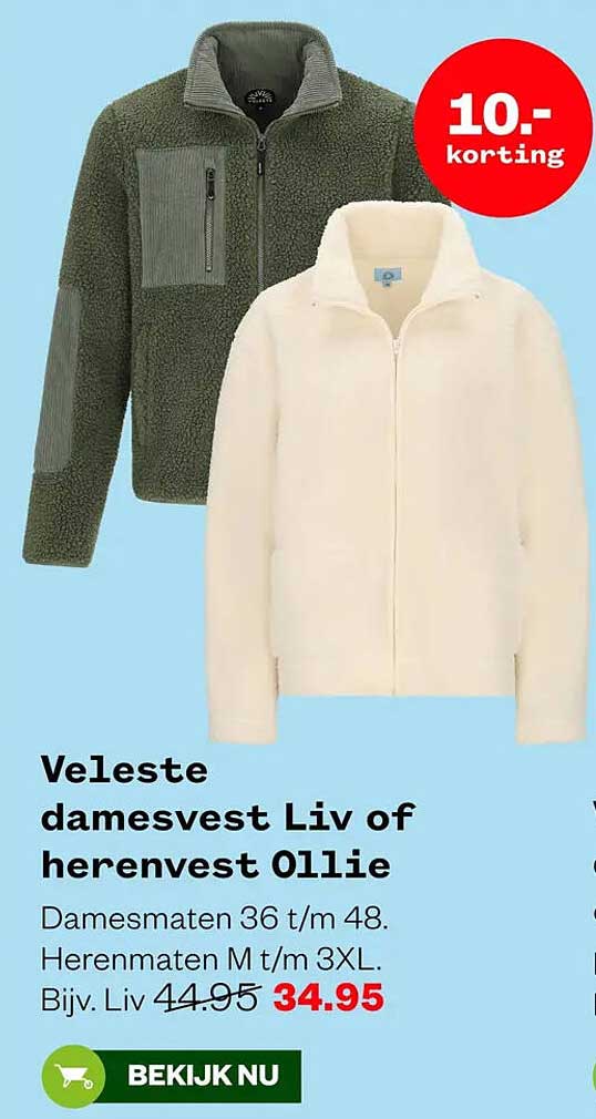 Veleste damesvest Liv of herenvest Ollie 10.- korting