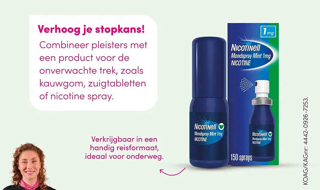 Verhoog je stopkans! Combineer pleisters met een product voor de onverwachte trek, zoals kauwgom, zuigtabletten of nicotine spray.