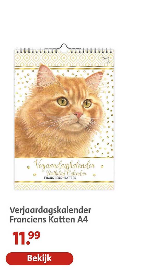 Verjaardagskalender Franciens Katten A4