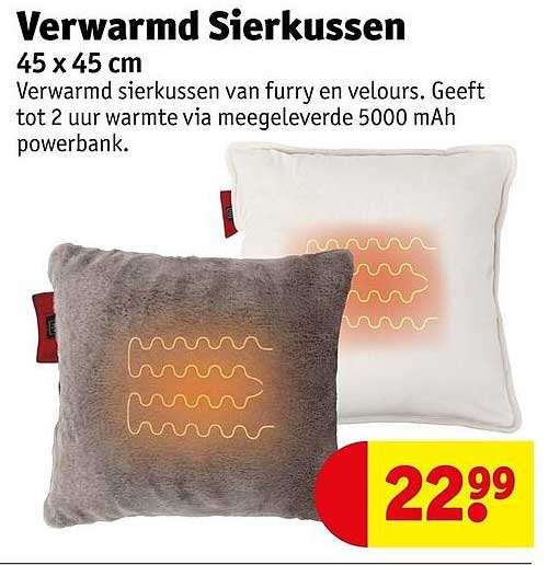 Verwarmd Sierkussen 45 x 45 cm