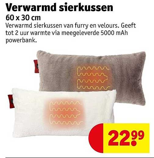 Verwarmd sierkussen 60 x 30 cm