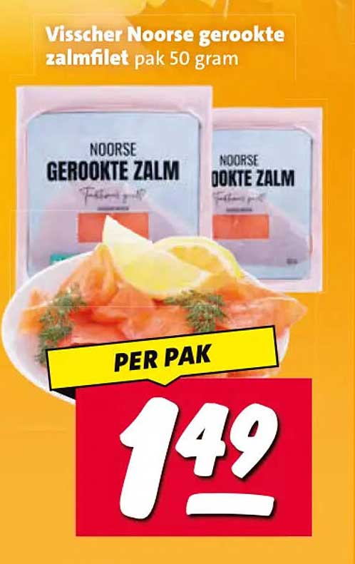 Visscher Noorse gerookte zalmfilet pak 50 gram