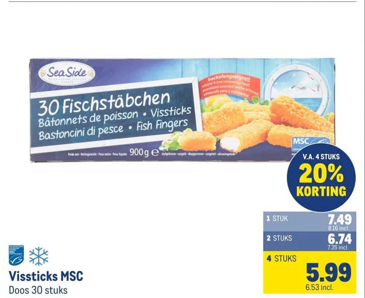 Vissticks MSC Doos 30 stuks