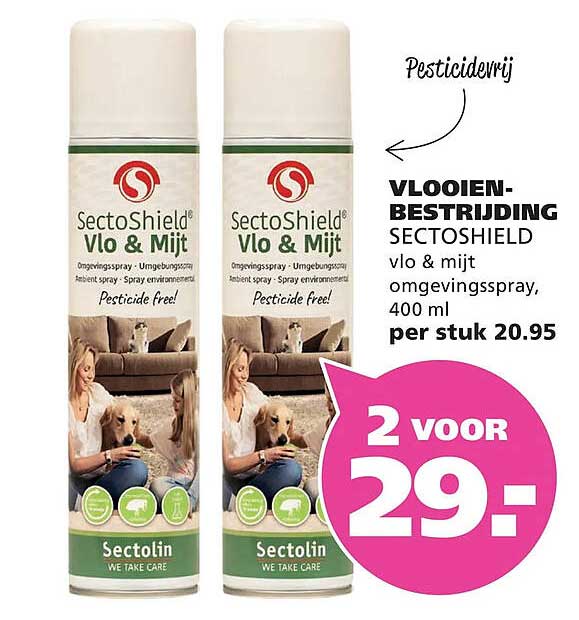 VLOEIEN-BESTRIJDING SECTOSHIELD vlo & mijt omgevingsspray, 400 ml