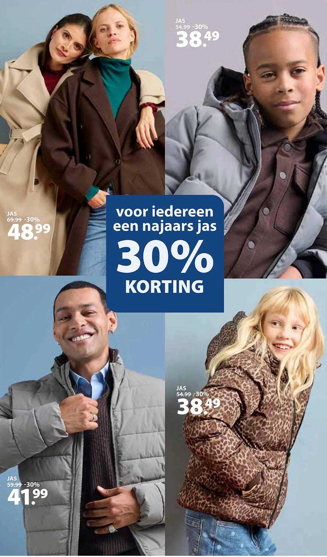 voor iedereen een najaars jas 30% KORTING