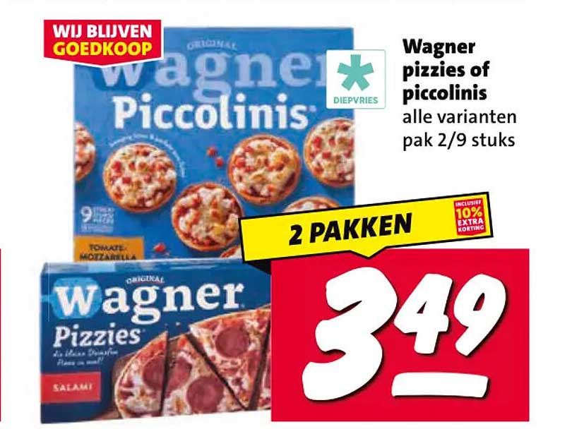 Wagner pizzies of piccolinis alle varianten pak 2/9 stuks 2 PAKKEN