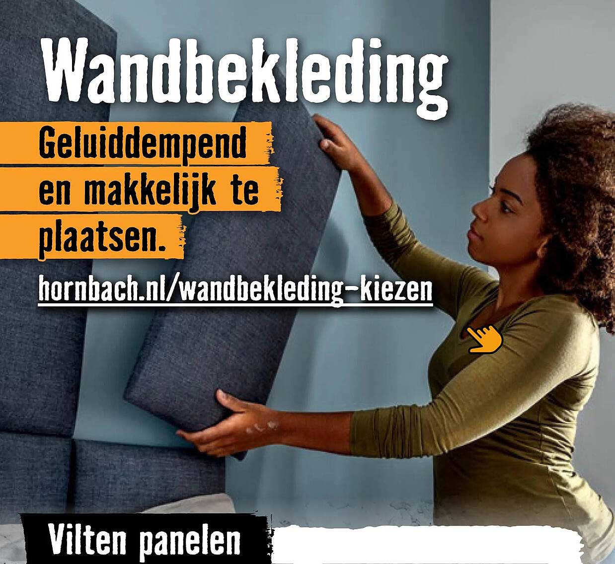 Wandbekleding Geluiddempend en makkelijk te plaatsen. Vilt en panelen