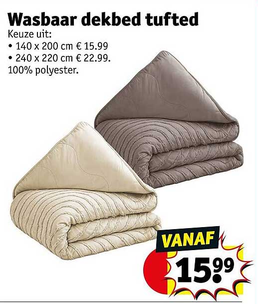 Wasbaar dekbed tufted