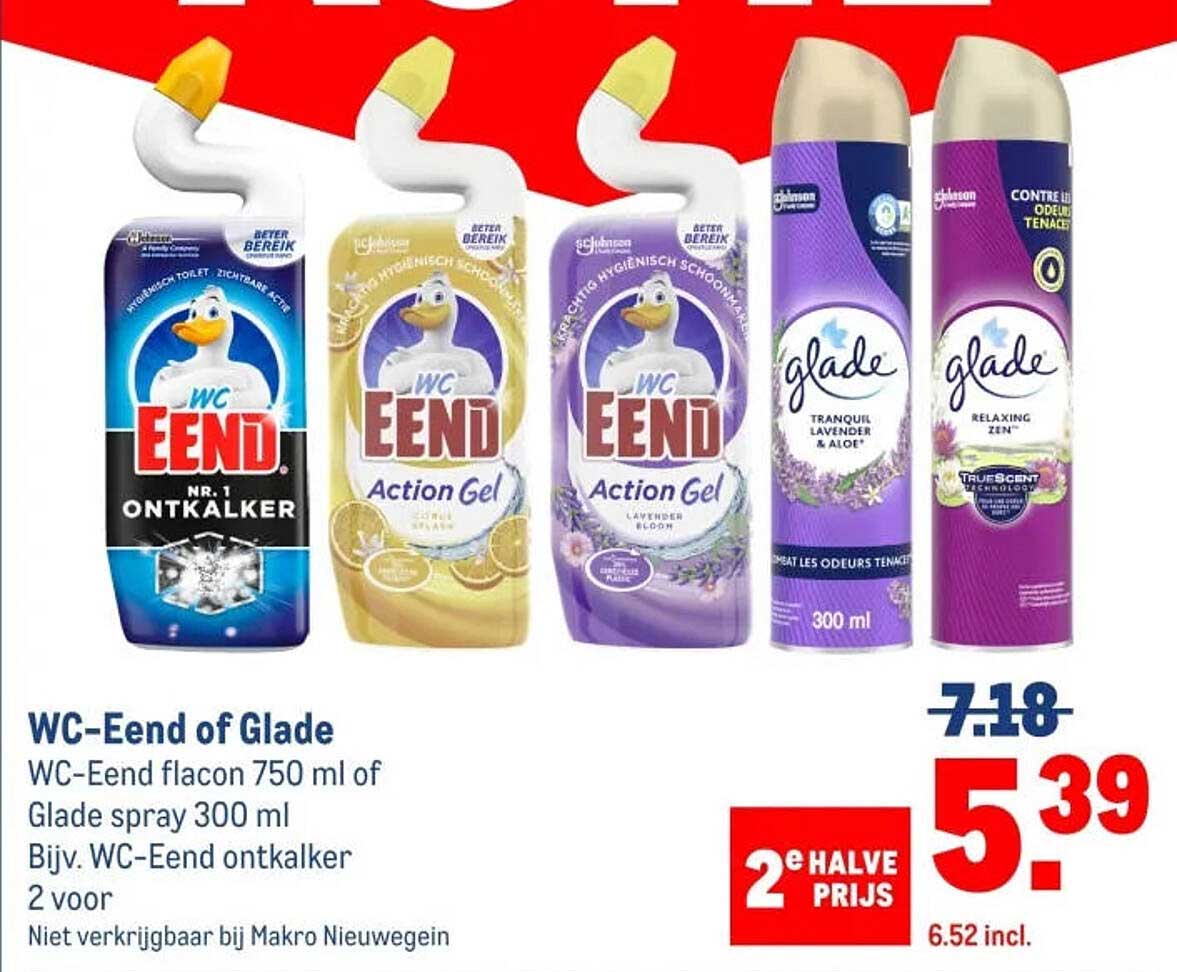 WC-Eend of Glade 2e halve prijs