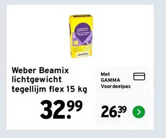 Weber Beamix lichtgewicht tegellijm flex 15 kg