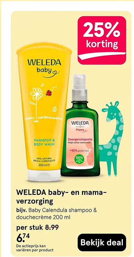WELEDA baby- en mama-verzorging 25% korting