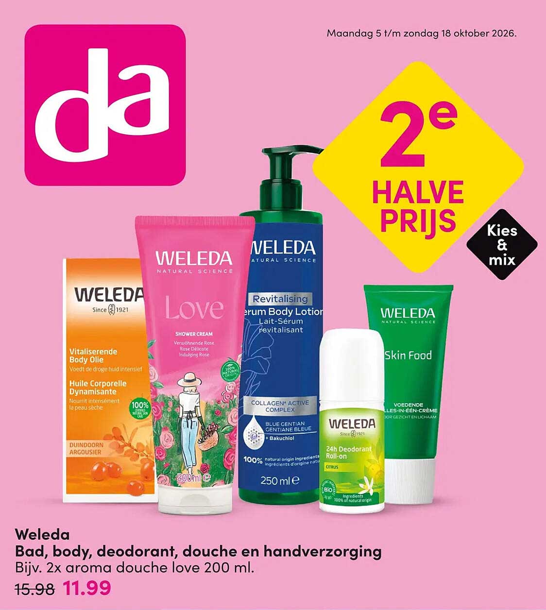 Weleda Bad, body, deodorant, douche en handverzorging 2e halve prijs