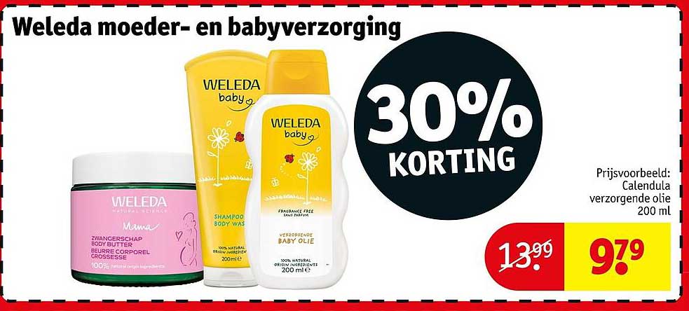 Weleda moeder- en babyverzorging 30% korting