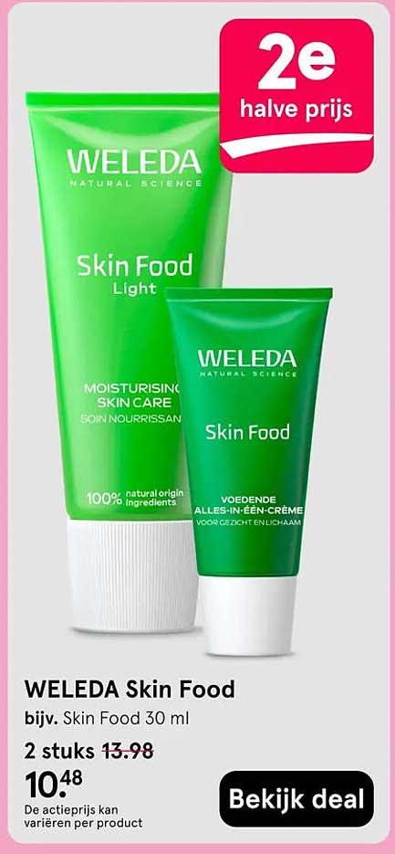 WELEDA Skin Food 2e halve prijs