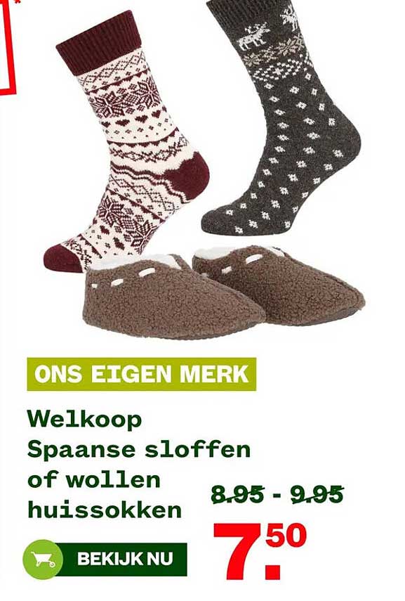 Welkoop Spaanse sloffen of wollen huissokken