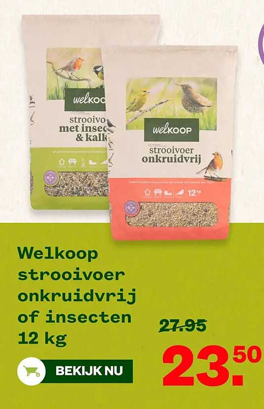 Welkoop strooivoer onkruidvrij of insecten 12 kg