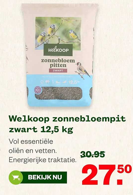 Welkoop zonnebloempit zwart 12,5 kg