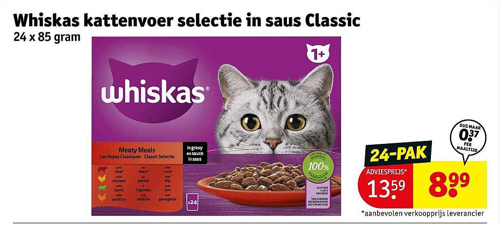 Whiskas kattenvoer selectie in saus Classic