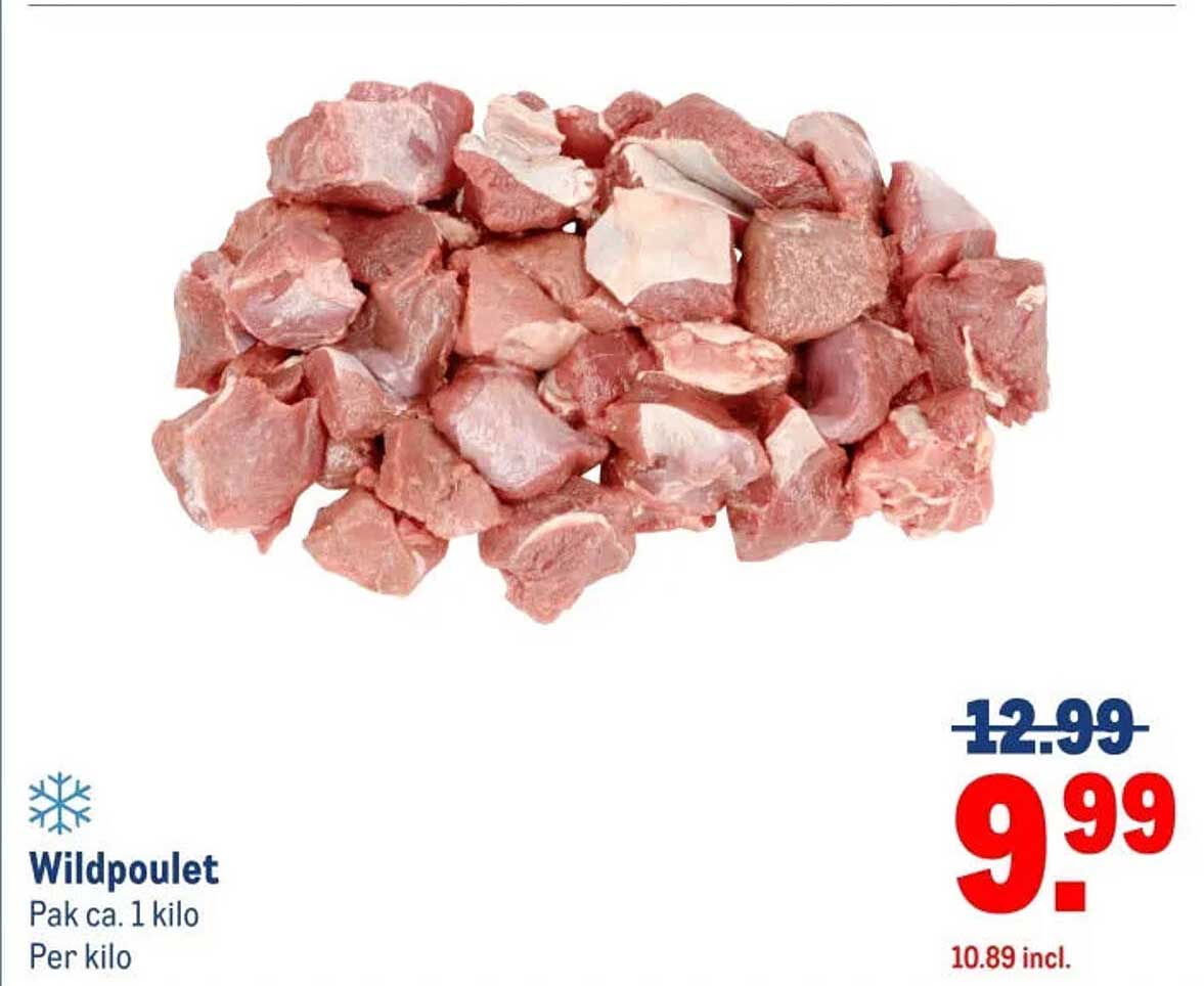 Wildpoulet Pak ca. 1 kilo Per kilo