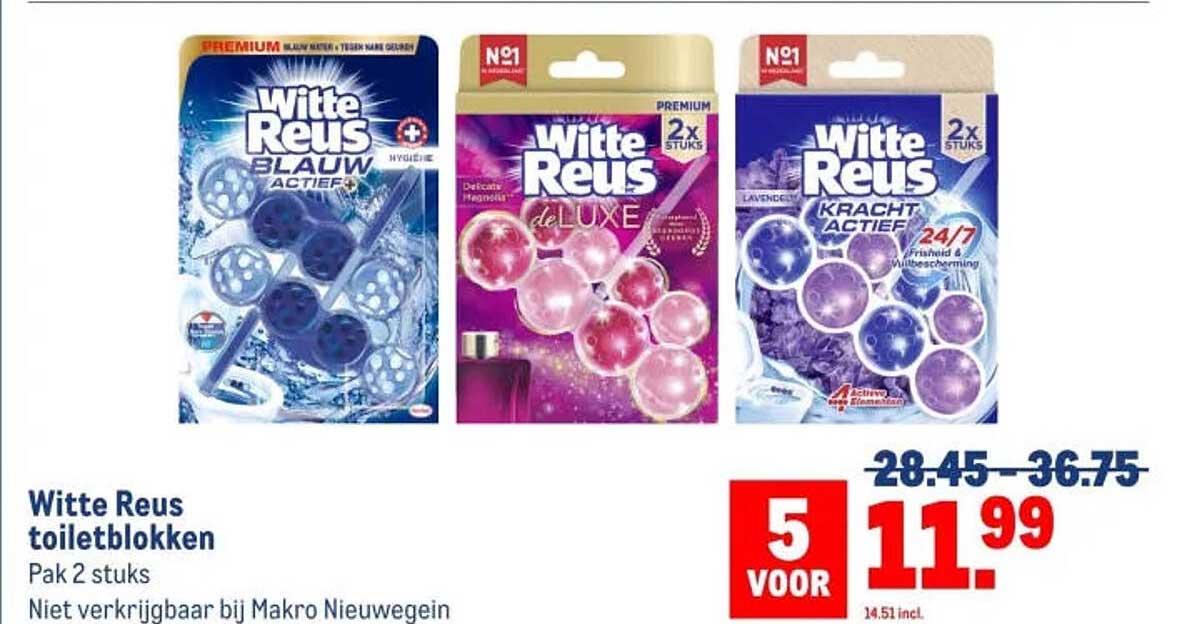 Witte Reus toiletblokken Pak 2 stuks 5 voor