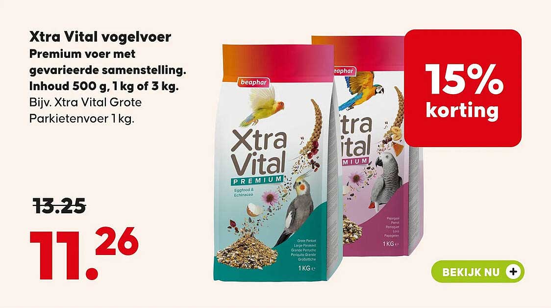 Xtra Vital vogelvoer 15% korting