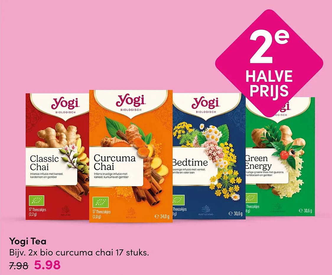 Yogi Tea 2e halve prijs