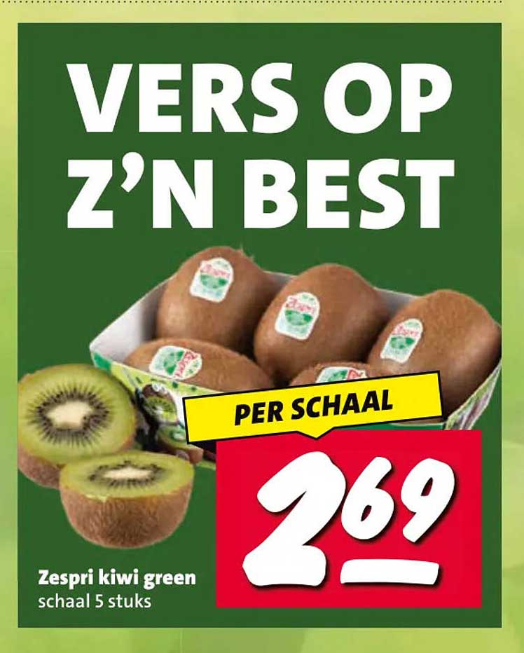 Zespri kiwi green schaal 5 stuks PER SCHAAL