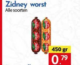 Zidney worst Alle soorten