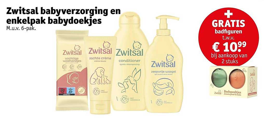 Zwitsal babyverzorging en enkelpak babydoekjes