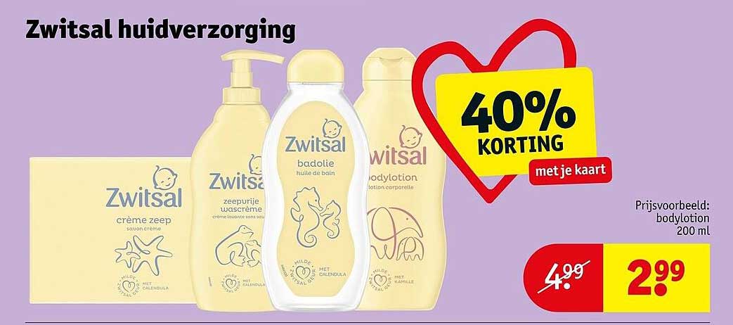 Zwitsal huidverzorging 40% korting met je kaart
