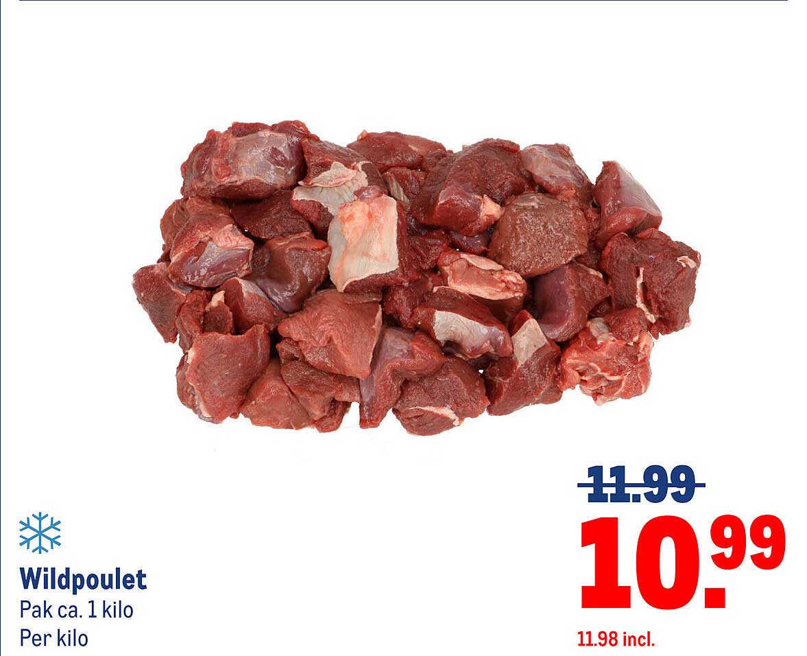 Wildpoulet Pak ca. 1 kilo Per kilo