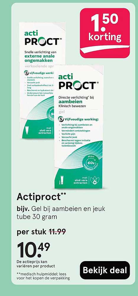 Actiproct** bijv. Gel bij aambeien en jeuk tube 30 gram