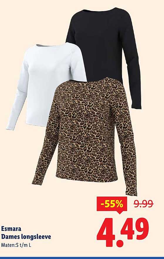 Esmara Dames Longsleeve Aanbieding bij Lidl - FolderFeest.nl