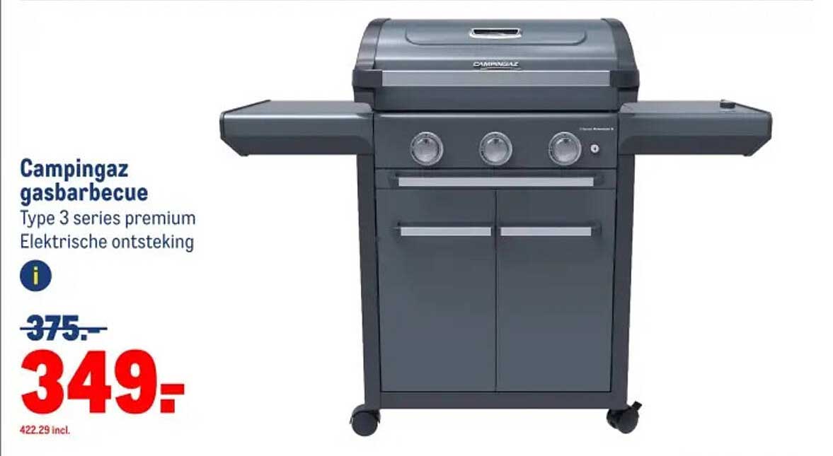 Campingaz gasbarbecue Type 3 series premium Elektrische ontsteking