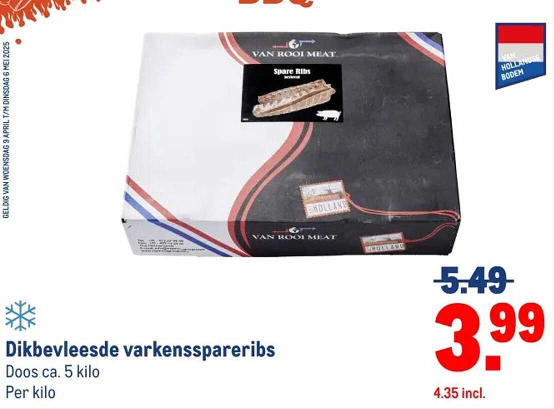 Dikbepleegde varkensspareribs