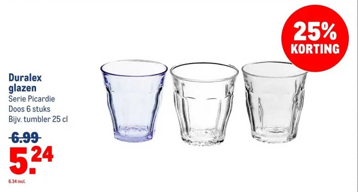 Duralex glazen Serie Picardie Doos 6 stuks