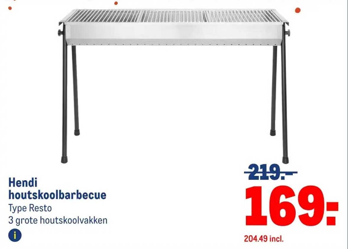 Hendi houtskoolbarbecue Type Resto